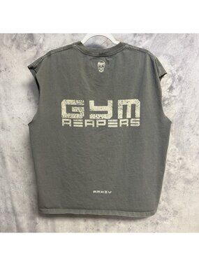 Gym Reapers T Shirt Mens XL Gray Sleeveless Tank Top Workout
